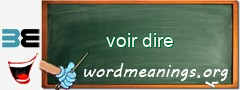 WordMeaning blackboard for voir dire